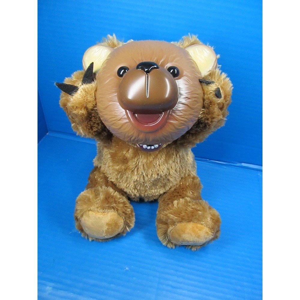 Animated Plush Bear Halloween Scary Decor Hides Face LED Eyes W/ Mask